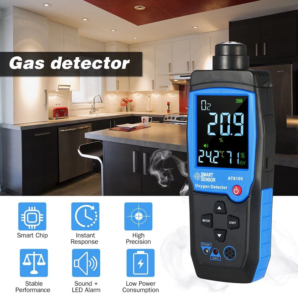 Khawm Diagm Ntawm Cov Xim Tshiab LCD Digital Oxygen Detector