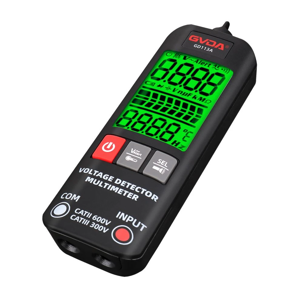 GVDA Tsim Ib Tus Tshiab Loj LCD Voltage Detector Tester Thiab Multimeter GD113A