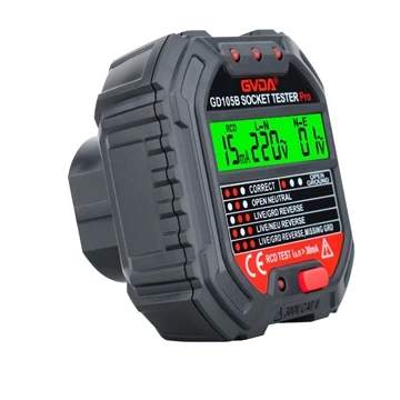 GVDA Hauv Tshuag US Socket Tester, US 90-250V Plug Breaker Finder Nrog LCD Za...