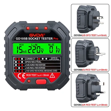 GVDA GD105B qhov hluav taws xob qhov hluav taws xob Tester yog ib qho cuab ye...