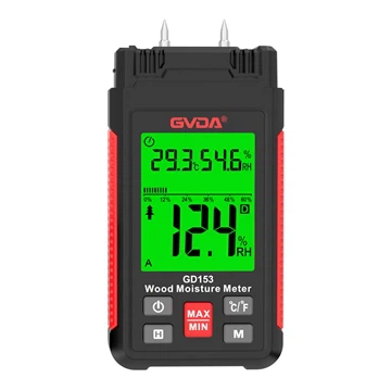 GVDA GD153 Digital Wood Moisture Meter, Dej Ntws Dej Ntws, Tus Pin Hom, Peb X...